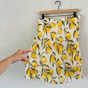 J. Crew Citrus Print Mini Skirt - Yellow and Green
